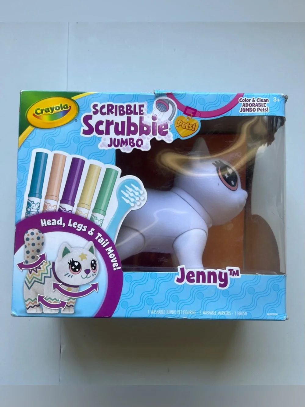 Crayola Scribble Scrubbie Jumbo Pet Cat-Jenny: Drawing & Coloring Kit, Markers.